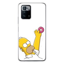 Чехол с Симпсонами для Xiaomi POCO X3 GT (VPrint) (Гомер с пончиком)