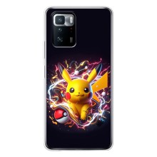 Чехол с Пикачу на Xiaomi POCO X3 GT (Пикачу с мячом)