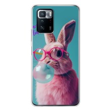 Чехол с принтом стильные животные для Поко X3 GT (Кролик в очках)
