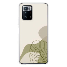 Силиконовый чехол с принтом в цветах на Xiaomi POCO X3 GT (Монстера зелёная)