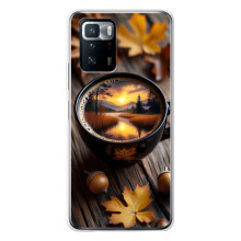 Чехол с уникальным дизайном «Осень с кофе» для Xiaomi POCO X3 GT – Тёмный кофе