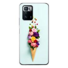 Чехлы с тематикой "ЦВЕТЫ" на Xiaomi POCO X3 GT (Цветок-мороженное)
