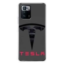 Силиконовый бампер с картинкой машины на Xiaomi POCO X3 GT – Logo TESLA