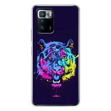 Силиконовый бампер с картинкой животных для Xiaomi POCO X3 GT (Тигр-Арт)