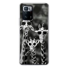 Силиконовый чехол с КАРТИНКАМИ лето для Xiaomi POCO X3 GT (AlphaPrint) (Жирафы в очках)