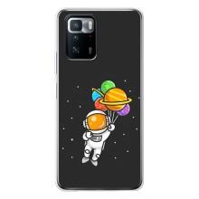 Силиконовый Чехол с принтом "Космонавты" на Xiaomi POCO X3 GT – Космонавт с шариками