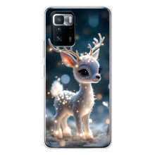 Яркий чехол для Xiaomi POCO X3 GT с Зимними Оленятами – Блистающий оленёнок