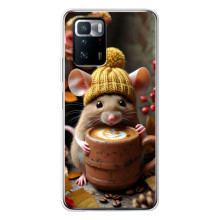 Печатный чехол «Зверята с кофе» для Xiaomi POCO X3 GT – Медведь с кофе