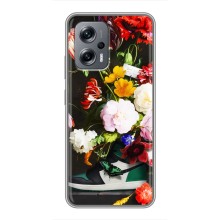 Брендновые Чехлы для Xiaomi POCO X4 GT - (PREMIUMPrint) (Nike цветы)