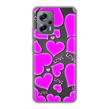Чехлы для любимой на Поко X4 GT (VPrint) (Pink hearts)