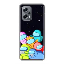 Чехол Амонг Ас для Xiaomi POCO X4 GT (AlphaPrint) (Скины в космосе)