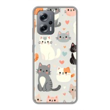 Чехол с рисунком кот на Xiaomi POCO X4 GT (Коллаж котов)
