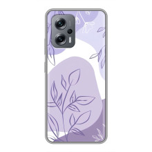 Силиконовый чехол с принтом в цветах на Xiaomi POCO X4 GT – Фиолетовый дизайн