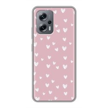 Чохол з розовим принтом для Xiaomi POCO X4 GT (Сердечки на рожевому)