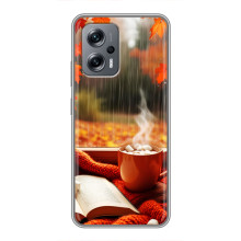 Чехол с уникальным дизайном «Осень с кофе» для Xiaomi POCO X4 GT – Кофе и дождь