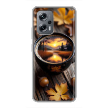 Чехол с уникальным дизайном «Осень с кофе» для Xiaomi POCO X4 GT – Тёмный кофе