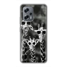 Силиконовый чехол с КАРТИНКАМИ лето для Xiaomi POCO X4 GT (AlphaPrint) (Жирафы в очках)