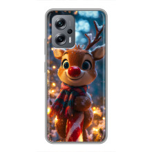 Яркий чехол для Xiaomi POCO X4 GT с Зимними Оленятами – Олень в шарфе