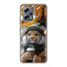 Печатный чехол «Зверята с кофе» для Xiaomi POCO X4 GT – Тигр с кофе