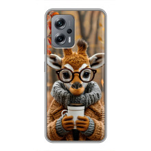Печатный чехол «Зверята с кофе» для Xiaomi POCO X4 GT – Жираф с кофе