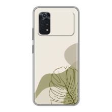 Силиконовый чехол с принтом в цветах на Xiaomi POCO X4 Pro 5G – Монстера зелёная