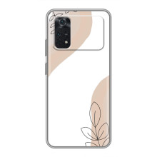 Силиконовый чехол с принтом в цветах на Xiaomi POCO X4 Pro 5G – Нюдовый дизайн