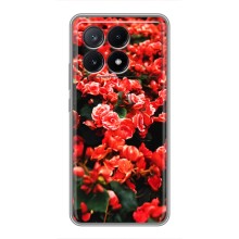 Чохли з квітами для Xiaomi POCO X6 Pro (5G) (VPrint) (Квіти червоні)