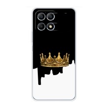 Чехол (Корона на чёрном фоне) для Поко Х6 Про (5G) (Золотая корона)