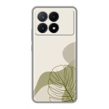 Силконовий чохол з принтом в квітах на Xiaomi POCO X6 Pro (5G) – Монстера зелена