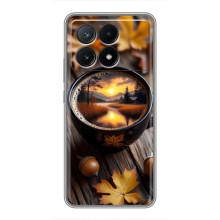 Чохол з унікальним дизайном 'Осінь з кавою' для Xiaomi POCO X6 Pro (5G) – Темна кава