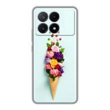Чехлы с тематикой "ЦВЕТЫ" на Xiaomi POCO X6 Pro (5G) (Цветок-мороженное)