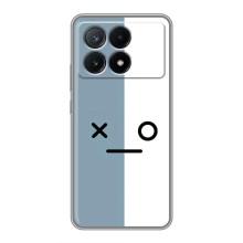 Чохли (ТПУ) (смішні стікери) для Xiaomi POCO X6 Pro (5G) – Сіро-білий