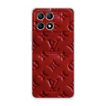 Текстурный Чехол Louis Vuitton для Поко Х6 Про (5G) (Красный ЛВ)