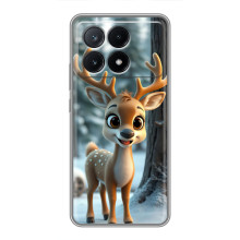 Яскравий чохол для Xiaomi POCO X6 Pro (5G) з Зимові Оленята – Оленятко в лісі