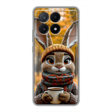 Печатный чехол «Зверята с кофе» для Xiaomi POCO X6 Pro (5G) – Зайчик с кофе