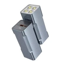 Портативное зарядное устройство Power Bank Hoco Q15 Flashlight 22.5W 10000 mAh – Metal gray