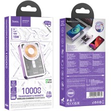 Портативное зарядное устройство Power Bank Hoco Q14A Ice Crystal PD20W с БЗУ 10000 mAh – Purple