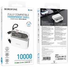 Портативное ЗУ Power Bank BOROFONE BJ64 Distinct 22.5W+PD20W with cable 10000 mAh – White