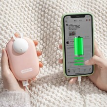 Портативний ЗП Power Bank GXZ-N705 2in1 з обігрівачем для рук 10000 mAh – Рожевий