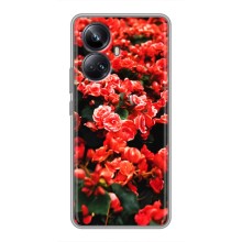 Чехлы с Цветами для Realme 10 Pro Plus (VPrint) (Цветы красные)