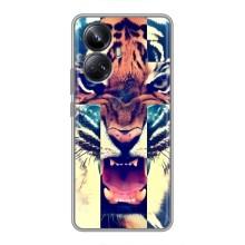 Чехлы с изображением разных животных для Realme 10 Pro Plus (Яркий Тигр)