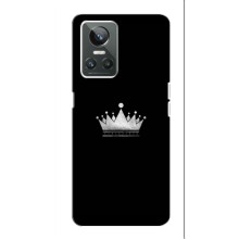 Чехол (Корона на чёрном фоне) для Реалми 10 про плюс – Белая корона
