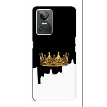 Чехол (Корона на чёрном фоне) для Реалми 10 про плюс (Золотая корона)
