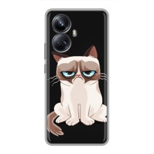 Чехол с принтом для Realme 10 Pro Plus (AlphaPrint) Модные коты (Грустный кот)