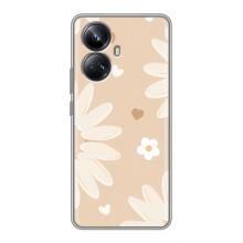 Чохол з квітковим принтом на RealMe 10 Pro Плюс (Бежеві квіти)