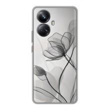 Чохол з квітковим принтом на RealMe 10 Pro Плюс (Чорні квіти)