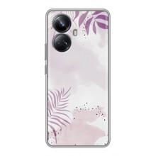 Чохол з квітковим принтом на RealMe 10 Pro Плюс (Фіолетове листя)