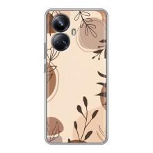 Чохол з квітковим принтом на RealMe 10 Pro Плюс (Коричневі квіти)