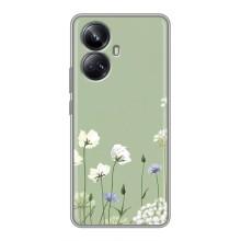 Чохол з квітковим принтом на RealMe 10 Pro Плюс (Квіти на зеленому)