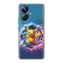 Чохол з Пікачу на Realme 10 Pro Plus (Лого Пікачу)
